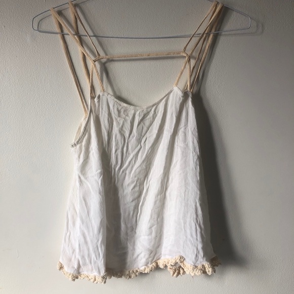 ❤️Intimately Free People Lacy Rayon Strappy Top M - Picture 2 of 6